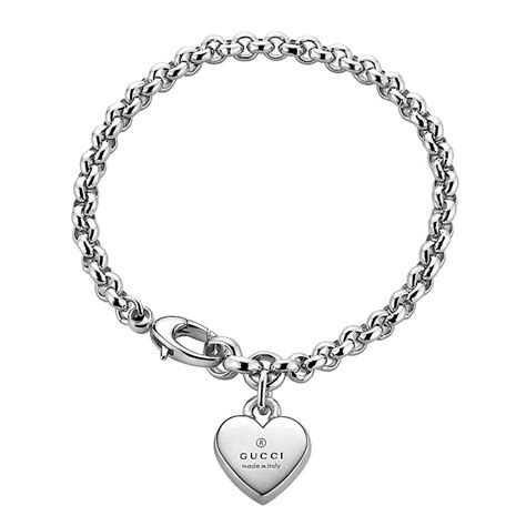 gucci trademark heart bracelet|gucci sterling silver heart bracelet.